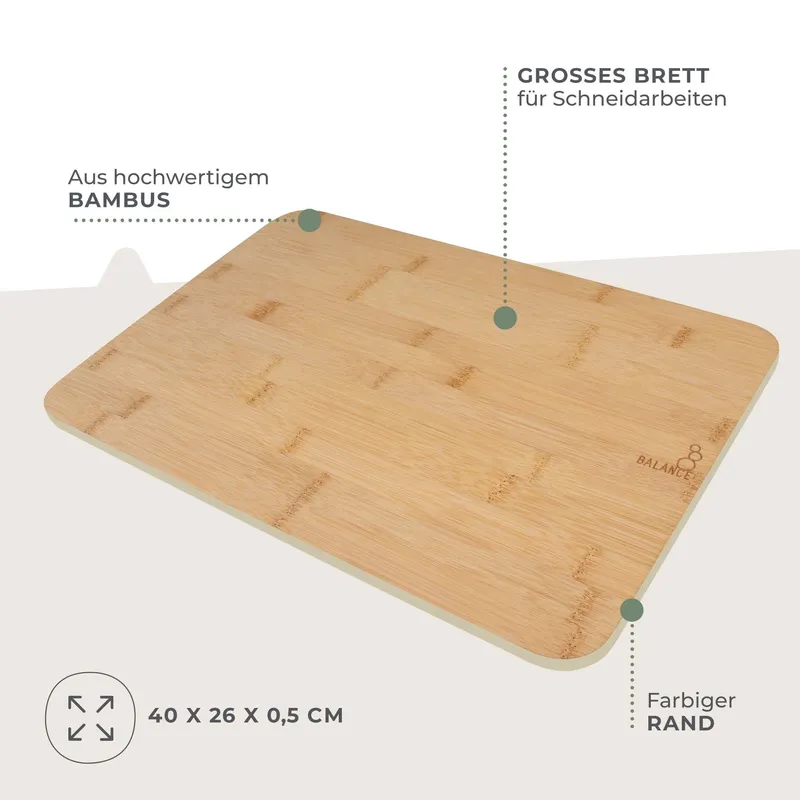 Fackelmann Fackelmann Schneidebrett Balance, 40x26cm, Bambus – Produktbild 1 von 3