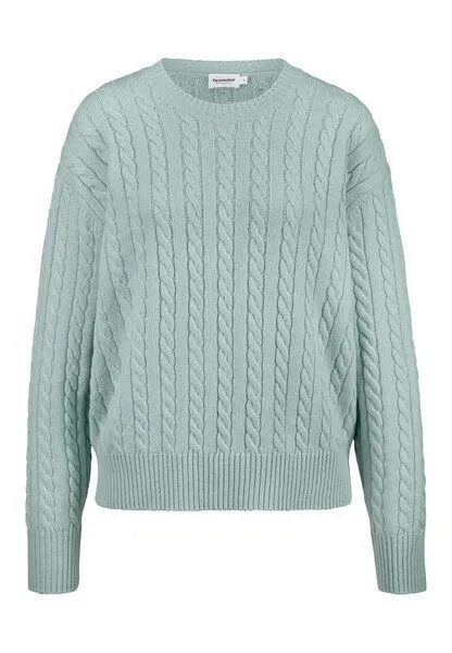hessnatur hessnatur Pullover Oversize aus Bio-Schurwolle mit Cashmere, Polargrün, – Produktbild 3 von 4