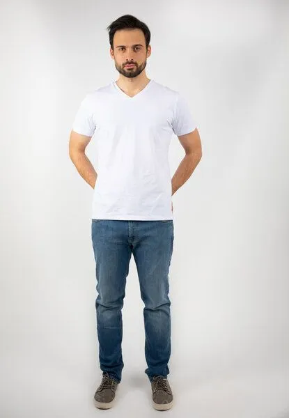 TORLAND TORLAND Herren T-Shirt mit V- Ausschnitt PRESENTER, Weiß, – Produktbild 2 von 4