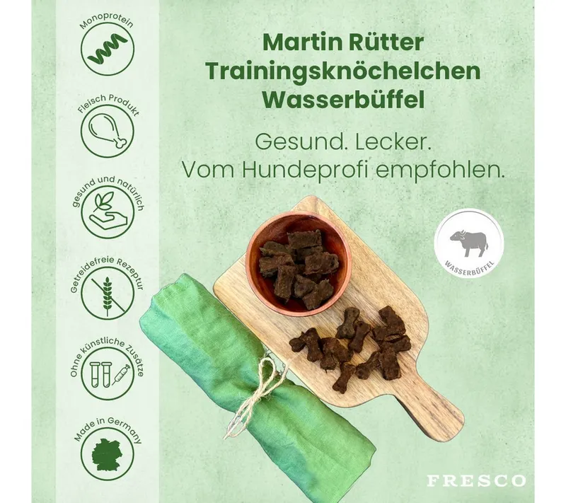 Fresco Dog Martin Rütter Trainingsknöchelchen Wasserbüffel 1kg, Hunde Leckerli, Snack für: Hunde, Hypoallergen, getreidefrei, zuckerfrei – Produktbild 2 von 5