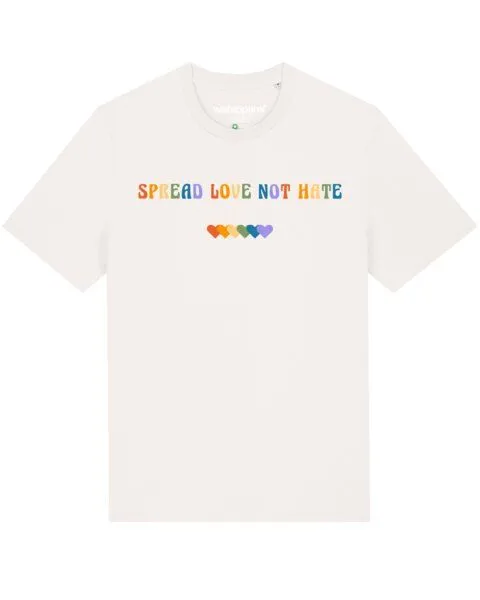 watapparel watapparel T-Shirt Unisex Spread Love not Hate, Off white, – Produktbild 1 von 4