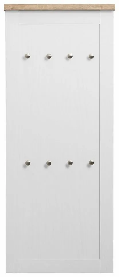 OTTO home Garderobenpaneel Heide, mit 8 Haken, Höhe 120 cm, Breite 50 cm, Weiß, – Produktbild 3 von 8