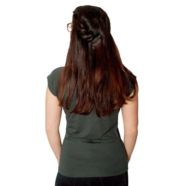 HANDGEDRUCKT HANDGEDRUCKT RESTPOSTEN "Landkärtchen" Bamboo Frauen T-Shirt, Charcoalgrey, – Produktbild 4 von 4