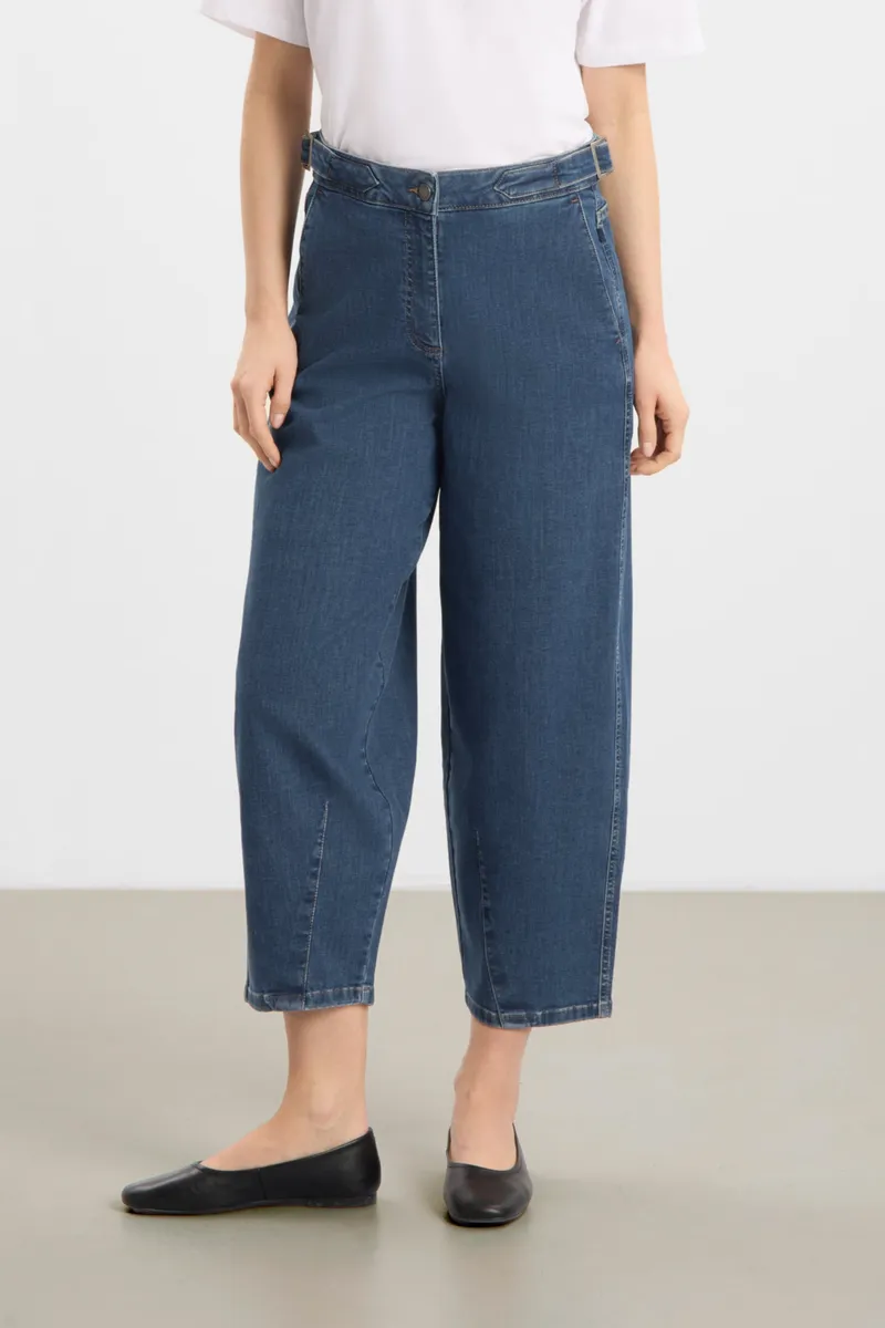 LAURIE LAURIE Damen vegan Jeans Freya Tapered Loose Cropped Blau, Dunkelblau, – Produktbild 2 von 2
