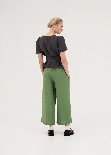 AmourLinen AmourLinen Leinenhose Tokyo, Matcha grün, – Produktbild 2 von 4