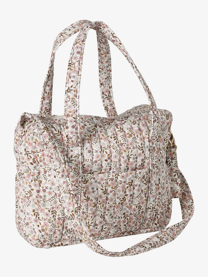 Vertbaudet Wickeltasche aus Baumwoll-Musselin JOIOSA, Wollweiß geblümt, – Produktbild 3 von 4