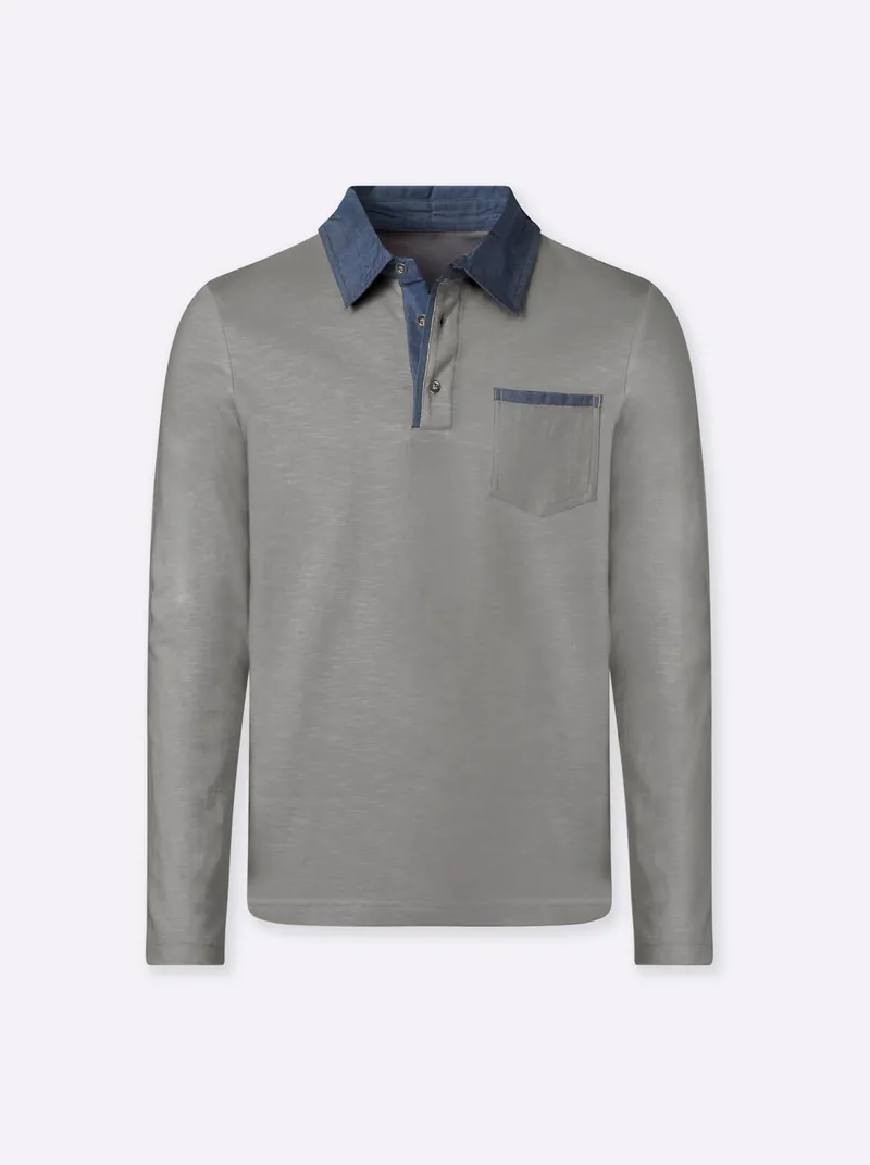 marco donati Langarmshirt grau-meliert, Grau-meliert, – Produktbild 1 von 2