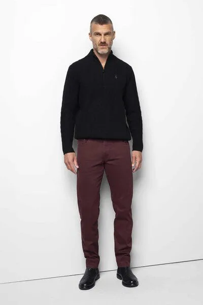 M 5 BY MEYER M 5 BY MEYER Five Pocket in Premium Satin, Burgund (rot), – Produktbild 1 von 7