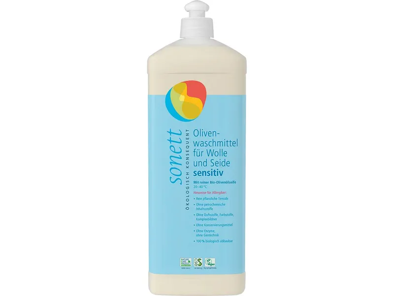Sonett Sonett Olivenwaschmittel für Wolle und Seide sensitiv- 1L (17 Wasch... – Produktbild 1 von 3