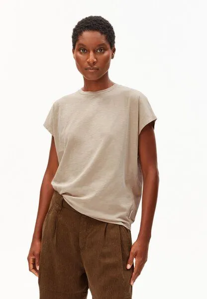 ARMEDANGELS ARMEDANGELS SLUB Damen T-Shirt aus Bio-Baumwolle, Sandstone, – Produktbild 1 von 4