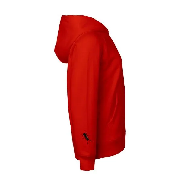 HANDGEDRUCKT HANDGEDRUCKT "Ameisen" Kinder-Hoody, Red, – Produktbild 3 von 4
