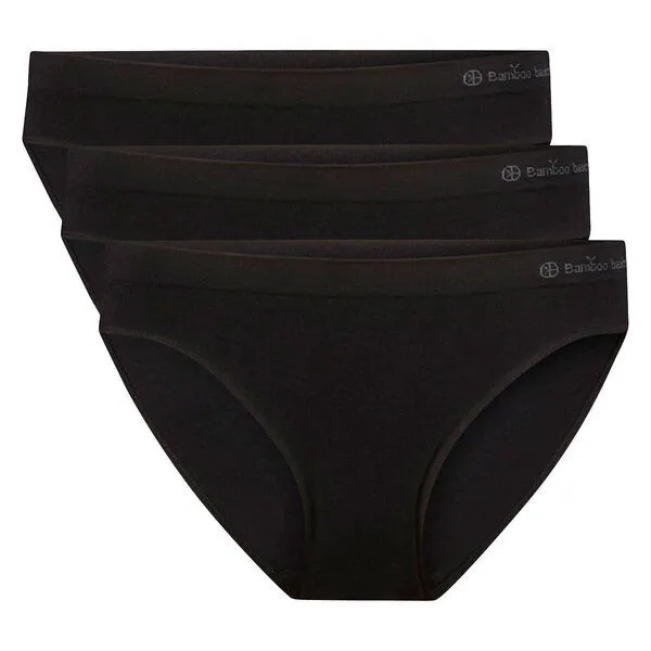 Bamboo Basics Bamboo Basics Nahtloser Taillen Slip TESS aus Bambusviskose / Biobaumwolle (3er Pack), Schwarz, – Produktbild 2 von 4