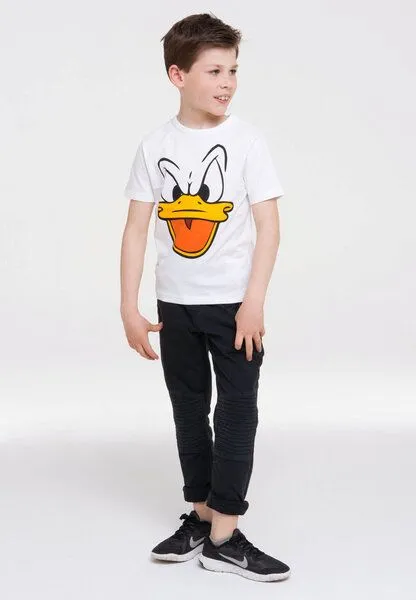 LOGOSH!RT LOGOSH!RT - Disney - Donald Duck - Gesicht - Kinder Bio - Organic T-Shirt Print, Altweiss, – Produktbild 2 von 4
