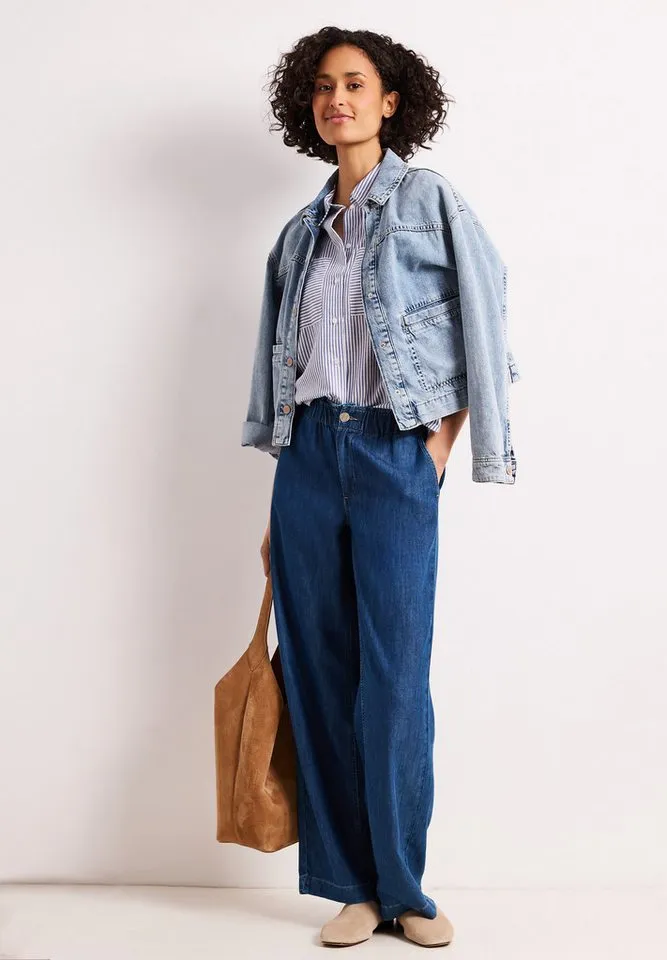 STREET ONE Loose-fit-Jeans mit Wide Legs, Blau, – Produktbild 4 von 5