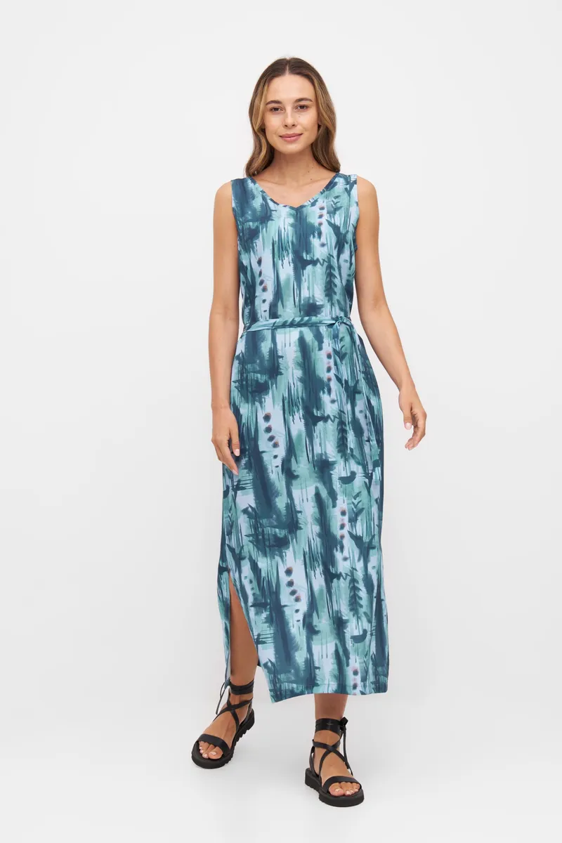 WiDDA Widda Damen vegan Kleid Vani Aquarelle Print Blau, Teal, – Produktbild 2 von 2