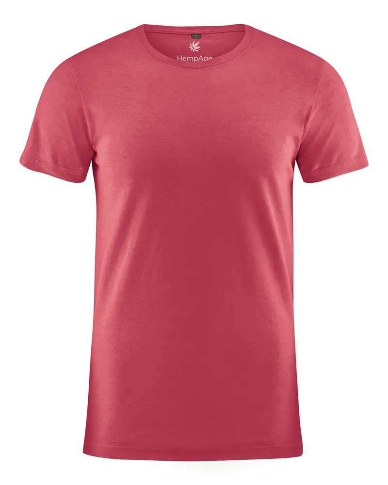 HempAge Hempage Herren vegan T-Shirt Slim Fit Barolo Rosa, Rosa, – Produktbild 1 von 2