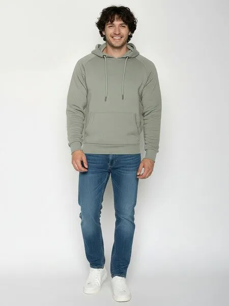 GreenBomb GREENBOMB Basic Trek - Hoodie aus Bio-Baumwolle mit Raglan-Arm / GOTS / Fair & Vegan, Grau (moos mint), – Produktbild 3 von 4