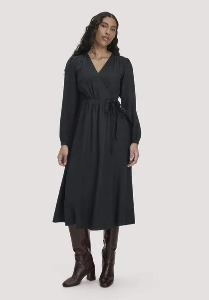 hessnatur hessnatur Kleid Midi Regular aus reiner TENCEL Lyocell, Schwarz, – Produktbild 1 von 4