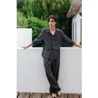 AmourLinen AmourLinen Leinen loungewear set OLIVER, Charcoal, – Produktbild 1 von 1