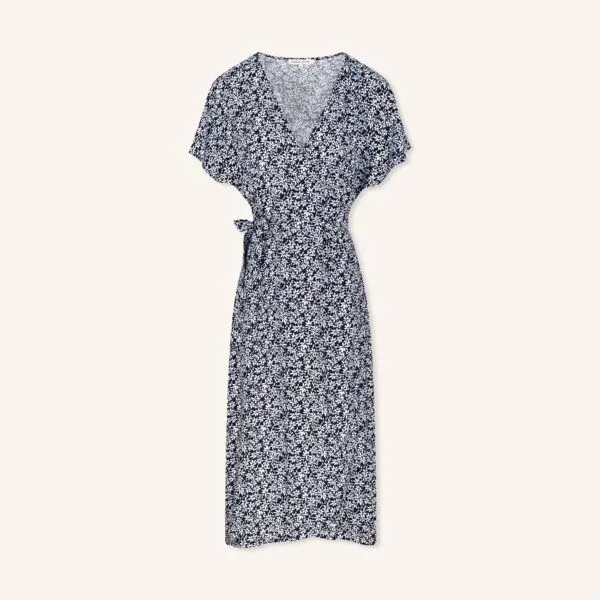 NORDLICHT NORDLICHT Wickelkleid Anni mit Blumenmuster aus 100% Ecovero, Blau, – Produktbild 2 von 4