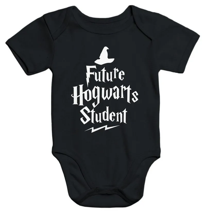 MoonWorks Body Kurzarm Baby Body HP Future Student Jungen Mädchen Onesie Bodyshirt, Schwarz, – Produktbild 2 von 3