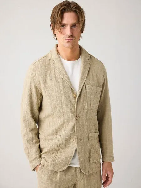 KnowledgeCotton Apparel KnowledgeCotton Apparel Lockerer Blazer mit Struktur aus Bio-Baumwolle, Grün-twill, – Produktbild 2 von 2