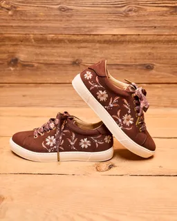 Minuit Sur Terre Minuit Sur Terre Damen vegan Sneaker Virevolte Autumn Mist Braun – Produktbild 1 von 1