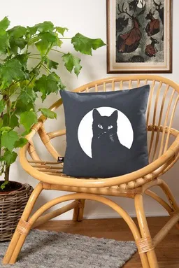 Hirschkind Hirschkind Bio-Kissenbezug 'Schwarzer Kater' dunkelgrau, 40*40 cm – Produktbild 1 von 1