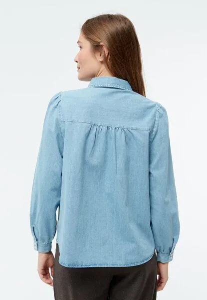 Givn Berlin Givn Berlin Jeansbluse GBLYRA in elegantem Schnitt, Light blue, – Produktbild 3 von 4