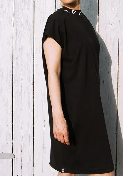 Lena Schokolade Lena Schokolade Kleid Triangle aus Bio-Baumwolle, Schwarz, – Produktbild 4 von 4