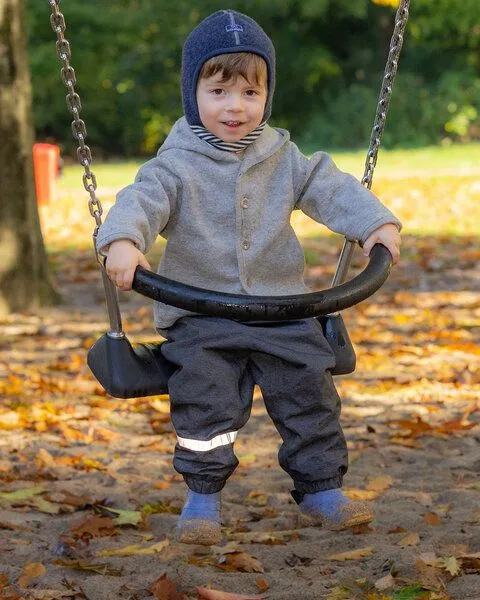 Pickapooh Pickapooh Baby und Kinder Schlupfmütze Schlüpfli Wolle Seide Fleece grau Gr.48, Grau, – Produktbild 5 von 5