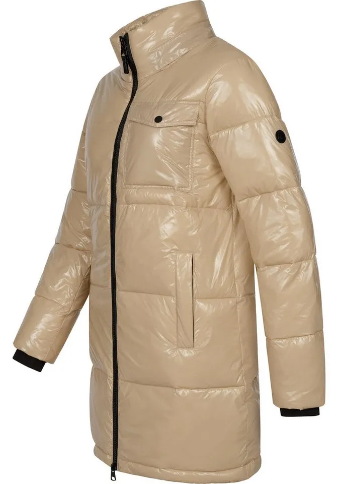 ragwear ragwear Wintermantel Roobie Long super stylischer, gänzender Damen Steppmantel, Braun, – Produktbild 4 von 4