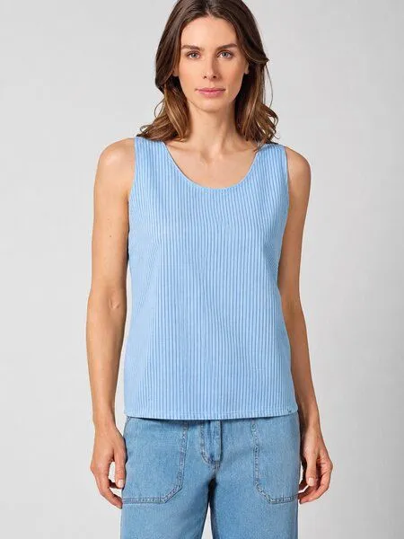 HempAge HempAge gestreiftes Tanktop Hanf/Biobaumwolle, Glacier(blau), – Produktbild 2 von 4