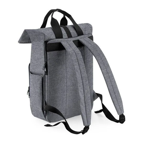 BagBase BagBase Recycled Twin Handle Roll-Top Backpack und Handtasche in einem, Grey marl, – Produktbild 1 von 4