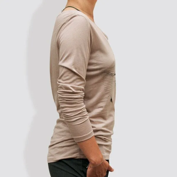 little kiwi little kiwi Damen Longsleeve, "Vögel", Nude, – Produktbild 3 von 4