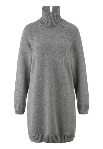 hessnatur hessnatur Strickkleid Relaxed aus Bio-Merinowolle mit Bio-Baumwolle, Grau, – Produktbild 3 von 4