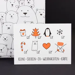 Bow & Hummingbird Bow & Hummingbird Postkarte "Keine-Socken-Karte" – Produktbild 1 von 1