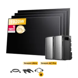 EcoFlow EcoFlow Stream Ultra, All-in-One Speicher für Balkonkraftwerke, mit 4 x 480Wp Sunpro BC Bifazial Full Black Solarmodul, by Powerness - Stream Ultra + Stream AC Pro | 3840Wh / ohne Zubehör / Selbstabholung – Produktbild 1 von 1