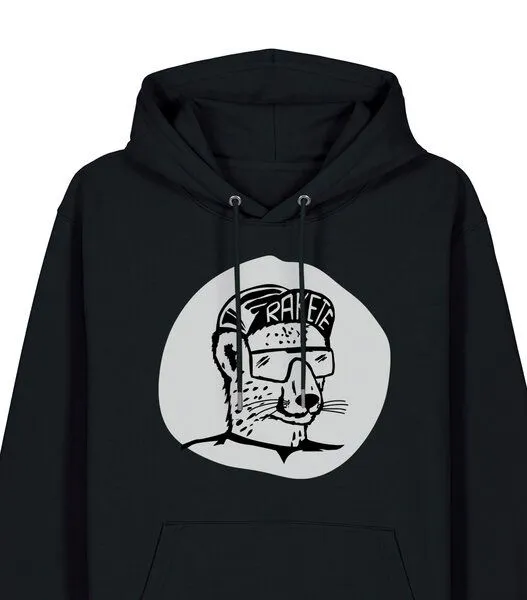 päfjes päfjes Gepard die Rakete / Gravel / Rennrad - Unisex Fair Wear Bio Hoodie, Schwarz, – Produktbild 3 von 3