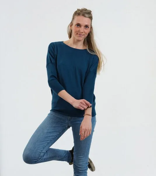 Gary Mash GARY MASH Leichter Strickpulli Lynn aus Biobaumwolle, Petrol, – Produktbild 1 von 4