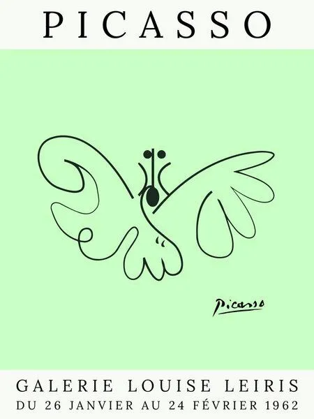 Photocircle Photocircle Poster / Leinwandbild - Picasso Schmetterling – grün – Produktbild 1 von 4
