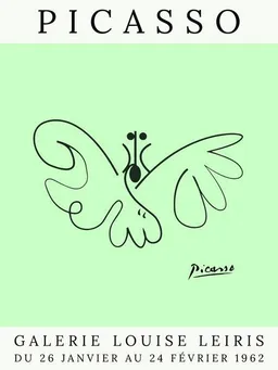 Photocircle Photocircle Poster / Leinwandbild - Picasso Schmetterling – grün – Produktbild 1 von 1
