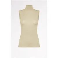 CASAGiN CASAGiN Ärmelloser Rollkragenpullover aus TENCEL und Kaschmir, Beige, – Produktbild 1 von 1