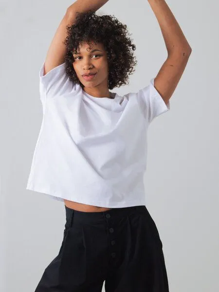 Honest Basics Honest Basics OG Shirt aus Bio- und recycelter Baumwolle, Weiß, – Produktbild 2 von 4