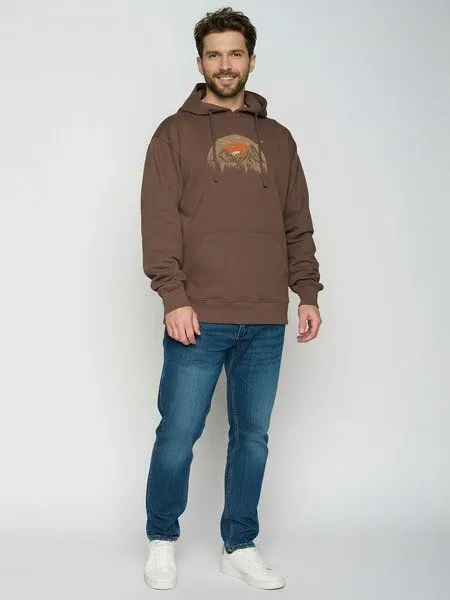 GreenBomb GREENBOMB Peak Circle Joy - Gemütlicher Hoodie aus Bio-Baumwolle / hochwertiger Print / GOTS / Fair & Vegan, Braun (earth wood), – Produktbild 3 von 4