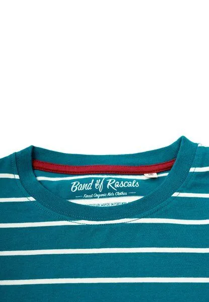 Band of Rascals Band of Rascals Striped T-Shirt, Petrol-cream, – Produktbild 3 von 3
