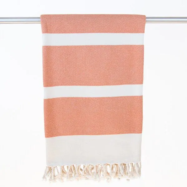 Yolunda Yolunda Hamamtuch, Strandtuch Dalya Bio-Baumwolle in 16 Farben, Terracotta (orange), – Produktbild 1 von 4