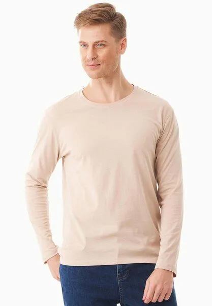 ORGANICATION ORGANICATION Langarmshirt aus Bio-Baumwolle, Natur(beige), – Produktbild 1 von 4