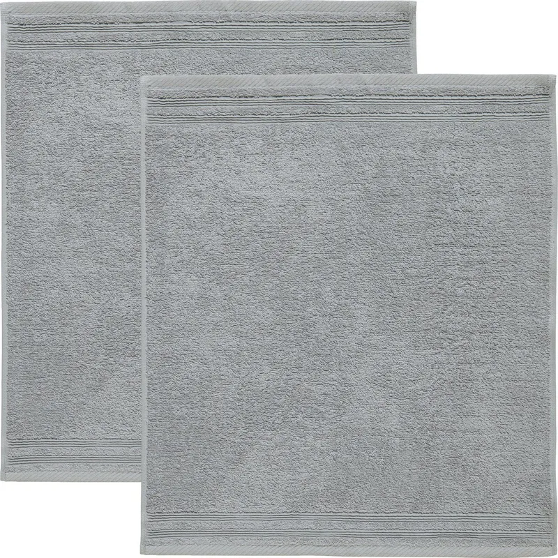 Erwin Müller Geschirrtuch Frottier-Geschirrtuch 2er-Pack, Walk-Frottier Uni, Grau, – Produktbild 1 von 3