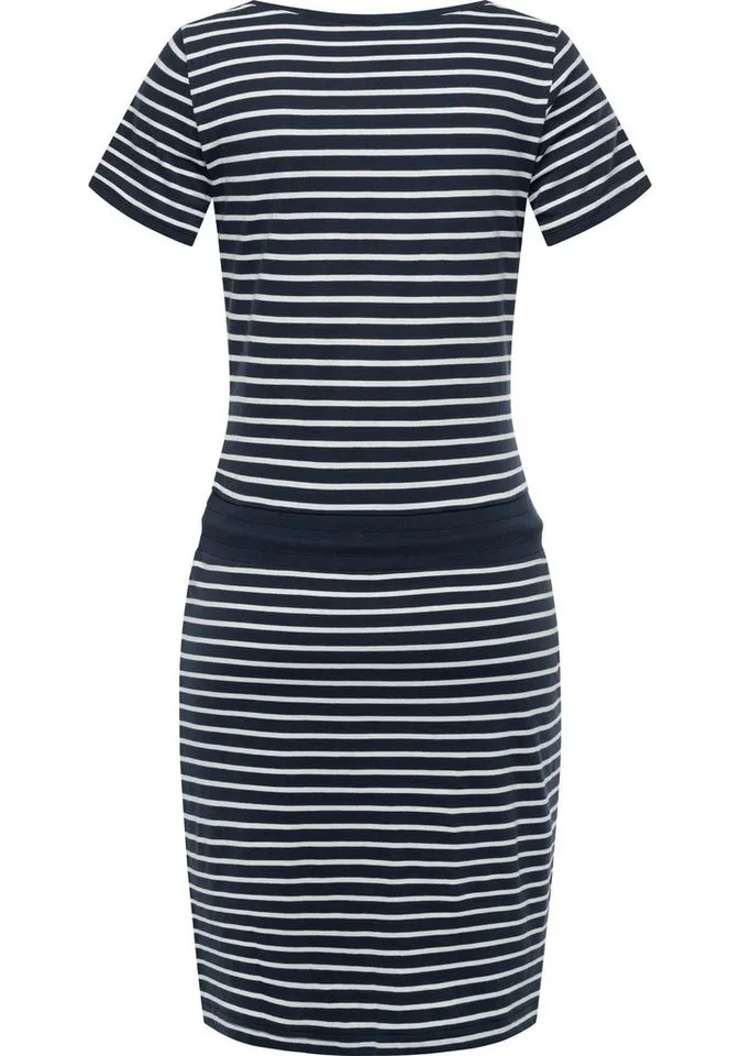 ragwear ragwear Sommerkleid Baomi gestreiftes Damen Minikleid mit Taillenkordel und Taschen, Blau, – Produktbild 1 von 2